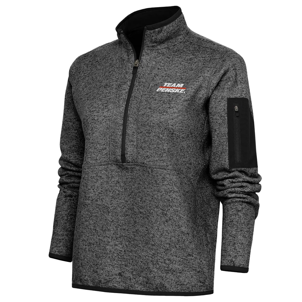 Team Penske Antigua Women's Fortune Half-Zip Pullover Sweater - Heather Black