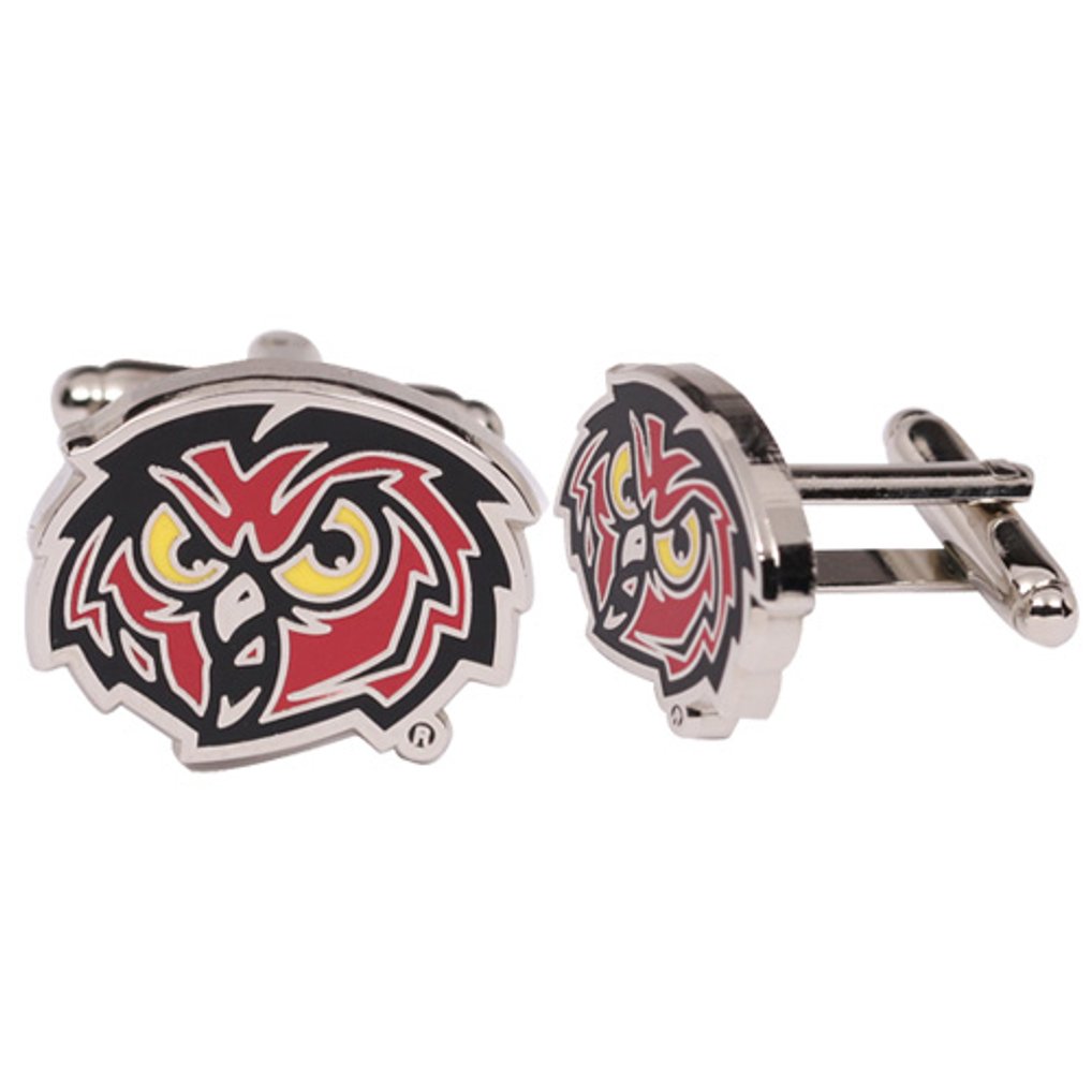 Temple Owls Silver-Plated Logo Cufflinks
