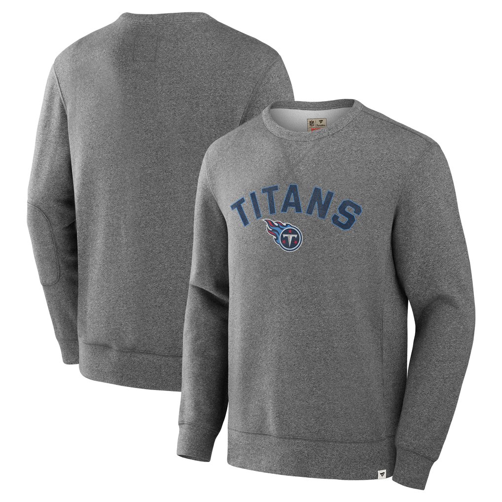  Tennessee Titans Fanatics Loop Terry Pullover Sweatshirt - Heather Gray