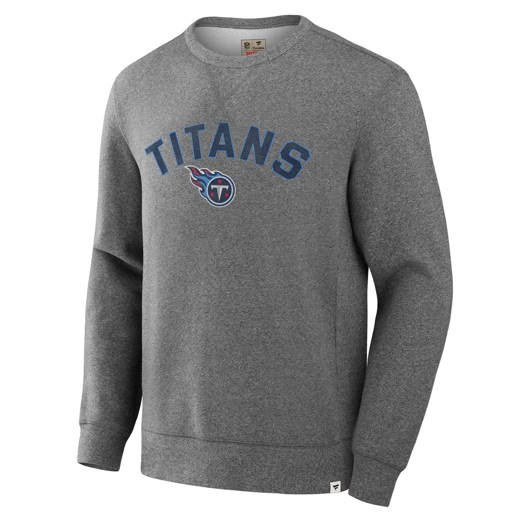  Tennessee Titans Fanatics Loop Terry Pullover Sweatshirt - Heather Gray