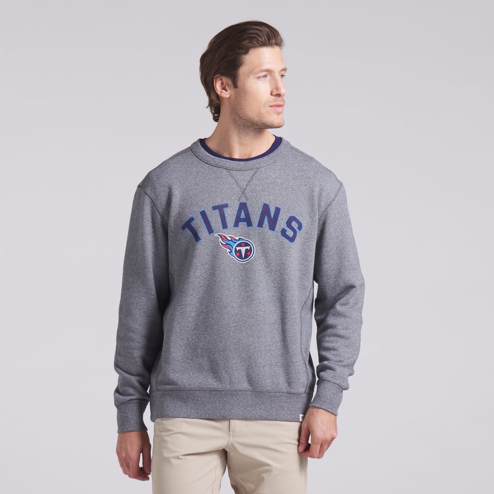  Tennessee Titans Fanatics Loop Terry Pullover Sweatshirt - Heather Gray