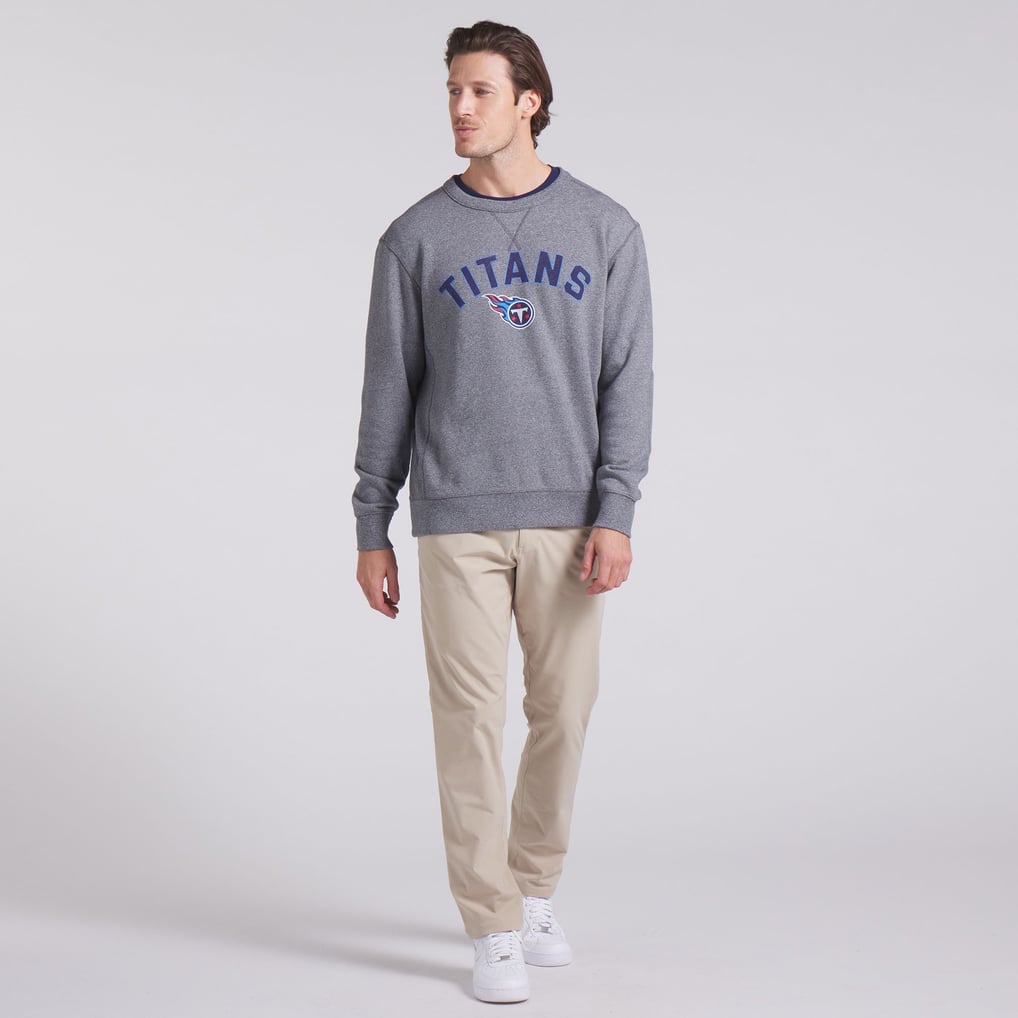  Tennessee Titans Fanatics Loop Terry Pullover Sweatshirt - Heather Gray