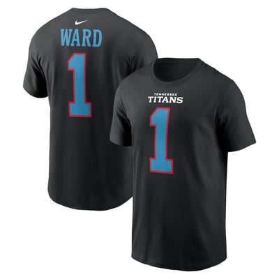 Cam Ward Tennessee Titans Nike Carbon Name & Number T-Shirt - Black