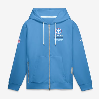 Tennessee Titans Nike Sideline Standard Issue Quarterback Scramble Dri-FIT Full-Zip Hoodie - Light Blue