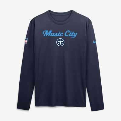  Tennessee Titans Nike 2026 Rivalries Collection Sideline Legend Long Sleeve T-Shirt - Navy