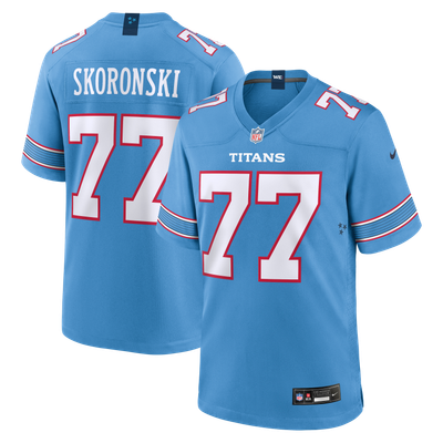 Peter Skoronski Tennessee Titans Nike Game Jersey - Light Blue