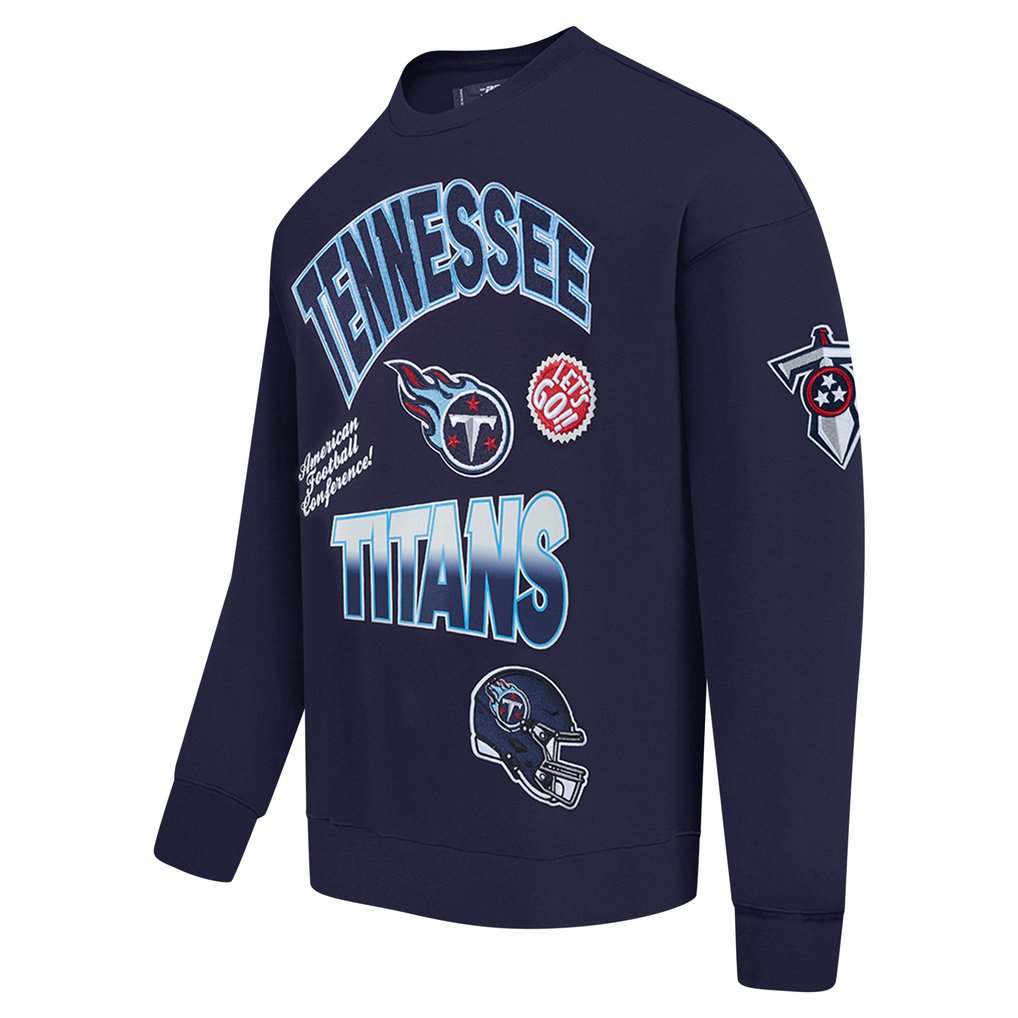 Tennessee Titans Pro Standard Turn It Up Drop Shoulder Pullover Sweatshirt - Navy