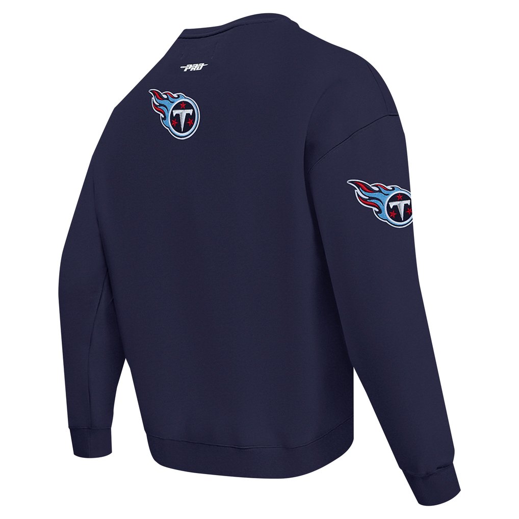 Tennessee Titans Pro Standard Turn It Up Drop Shoulder Pullover Sweatshirt - Navy