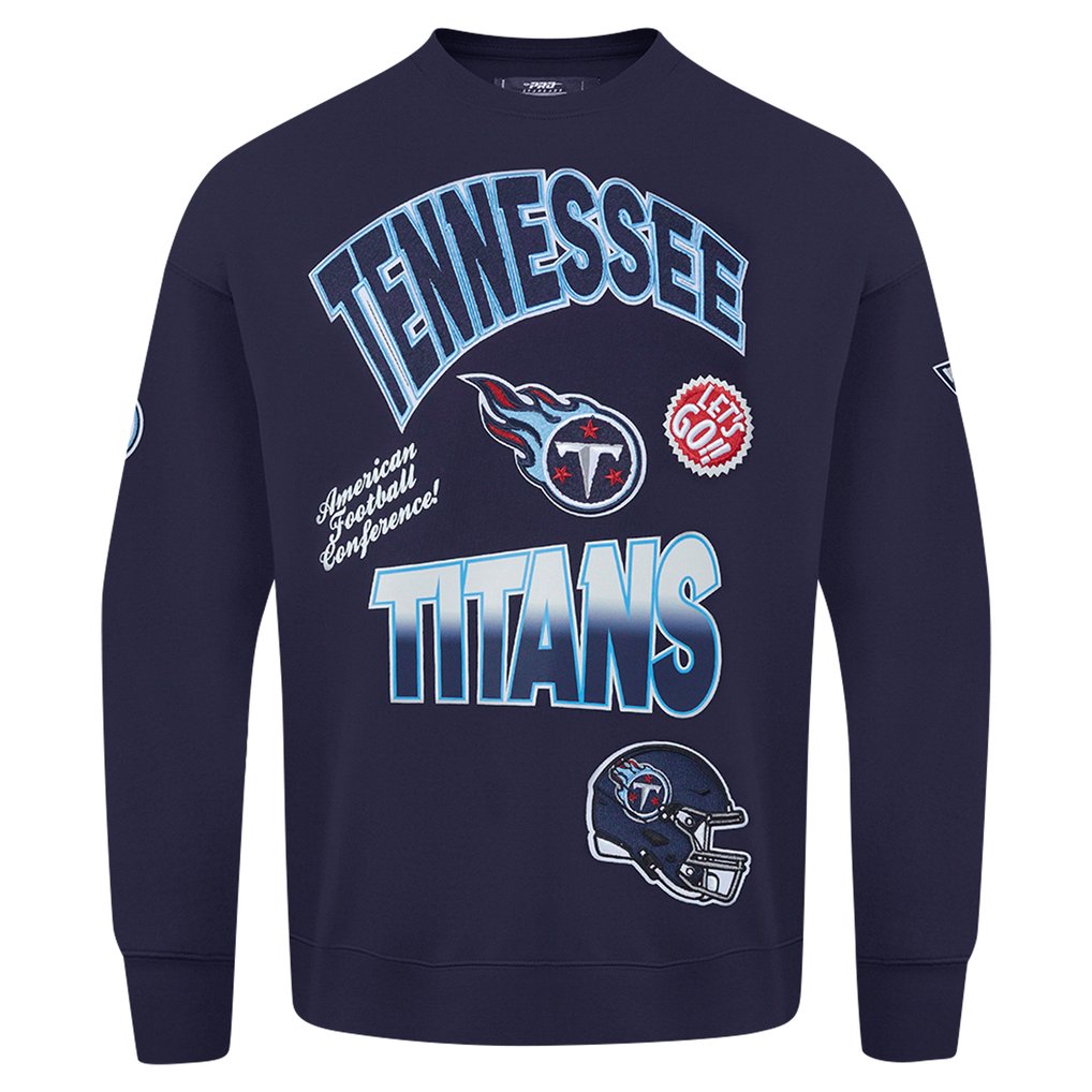 Tennessee Titans Pro Standard Turn It Up Drop Shoulder Pullover Sweatshirt - Navy