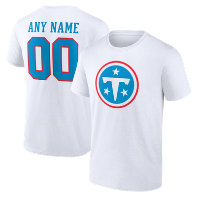 Tennessee Titans  Team Authentic Personalized Name & Number T-Shirt - White