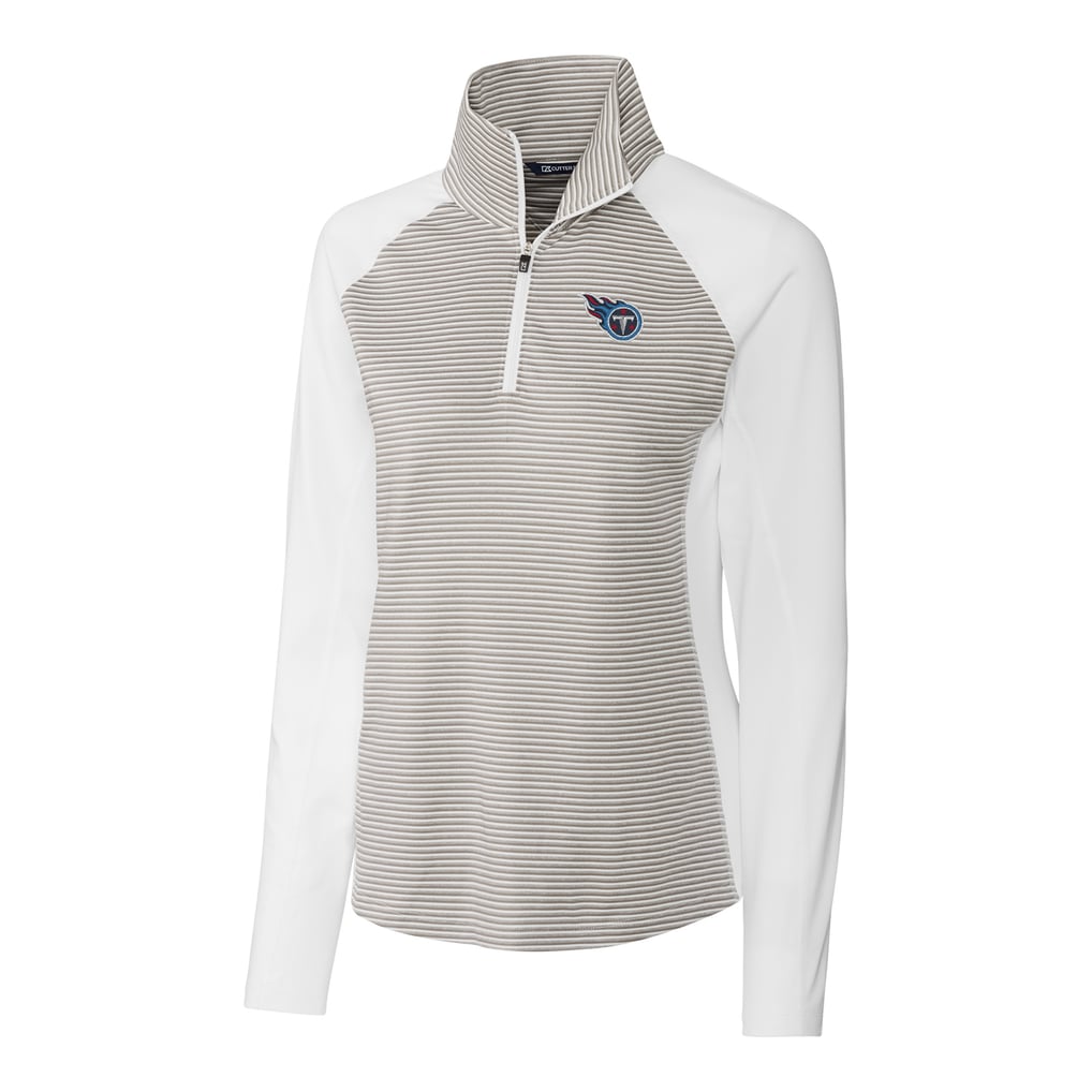 Tennessee Titans Cutter & Buck Women's Forge Tonal Stripe Half-Zip Pullover Jacket - White