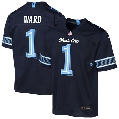 Cameron Ward Tennessee Titans Nike Youth 2026 Rivalries Collection Game Jersey - Navy