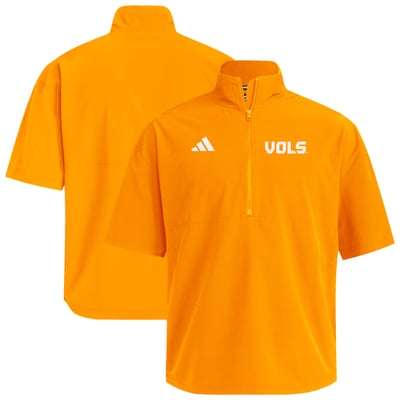  Tennessee Volunteers adidas Woven Quarter-Zip Short Sleeve Pullover - Tennessee Orange