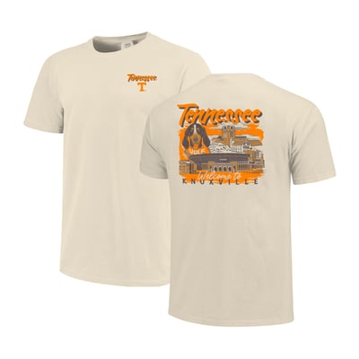  Tennessee Volunteers Image One Comfort Colors Hand-Drawn Campus Stack T-Shirt - Natural