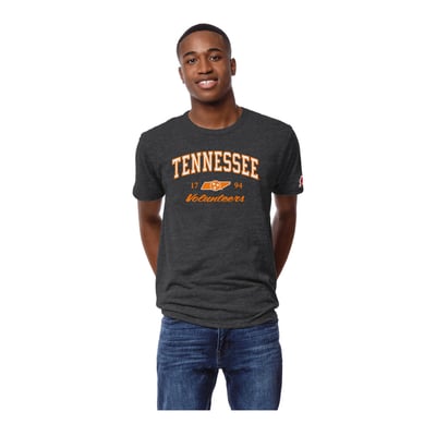 Tennessee Volunteers League Collegiate Wear Arch Script Victory Falls Tri-Blend T-Shirt - Charcoal