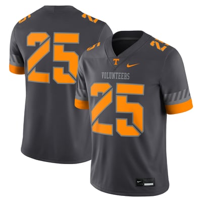 #25 Tennessee Volunteers Nike Game Jersey - Anthracite