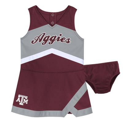 Texas A&M Aggies Girls Toddler Cheer Captain Dress with Bloomers - Maroon