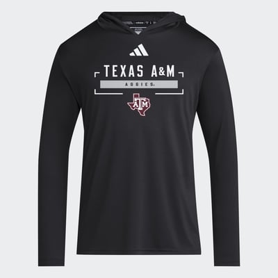 Texas A&M Aggies adidas D4T Long Sleeve Hooded T-Shirt - Black