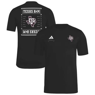 Texas A&M Aggies adidas Locker Football Icon AEROREADY Pre-Game T-Shirt - Black