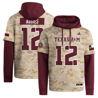  Texas A&M Aggies adidas Honor & Support Strategy Jersey Hoodie - Maroon