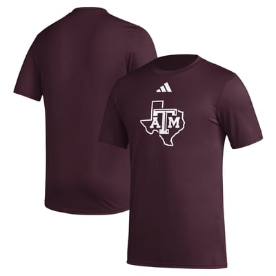 Texas A&M Aggies adidas Primary Locker Logo Pre-Game AEROREADY T-Shirt - Maroon