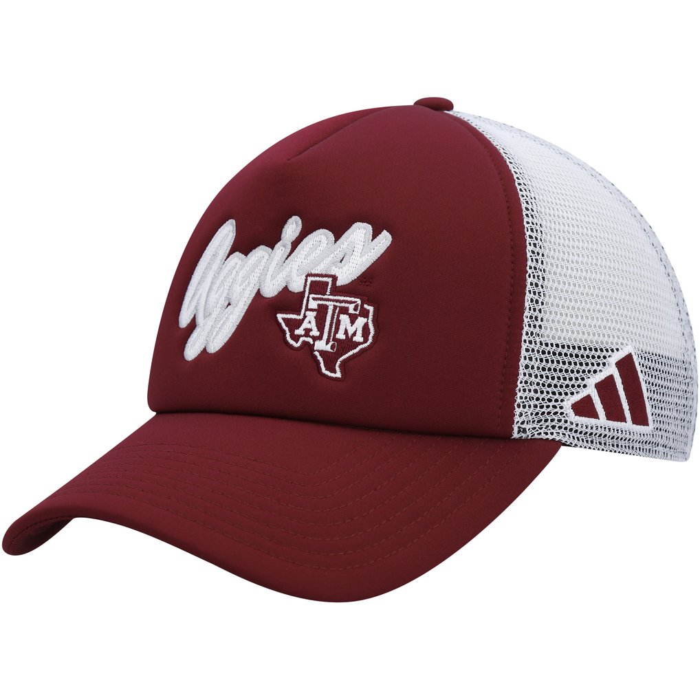Texas A&M Aggies adidas Script Trucker Snapback Hat - Maroon