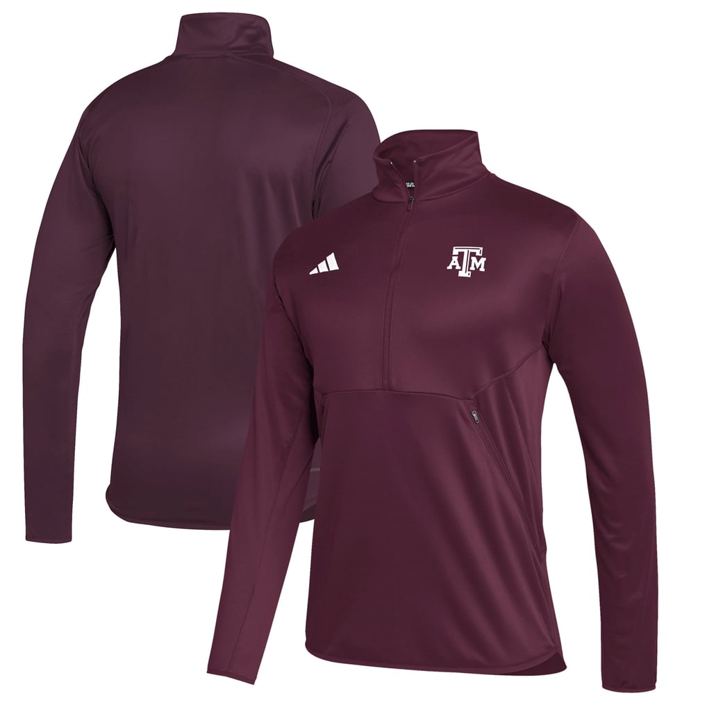  Texas A&M Aggies adidas Stadium Knit Quarter-Zip Pullover Jacket - Maroon