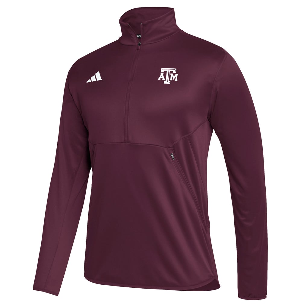  Texas A&M Aggies adidas Stadium Knit Quarter-Zip Pullover Jacket - Maroon