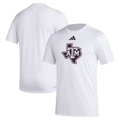 Texas A&M Aggies adidas Primary Locker Logo Pre-Game AEROREADY T-Shirt - White