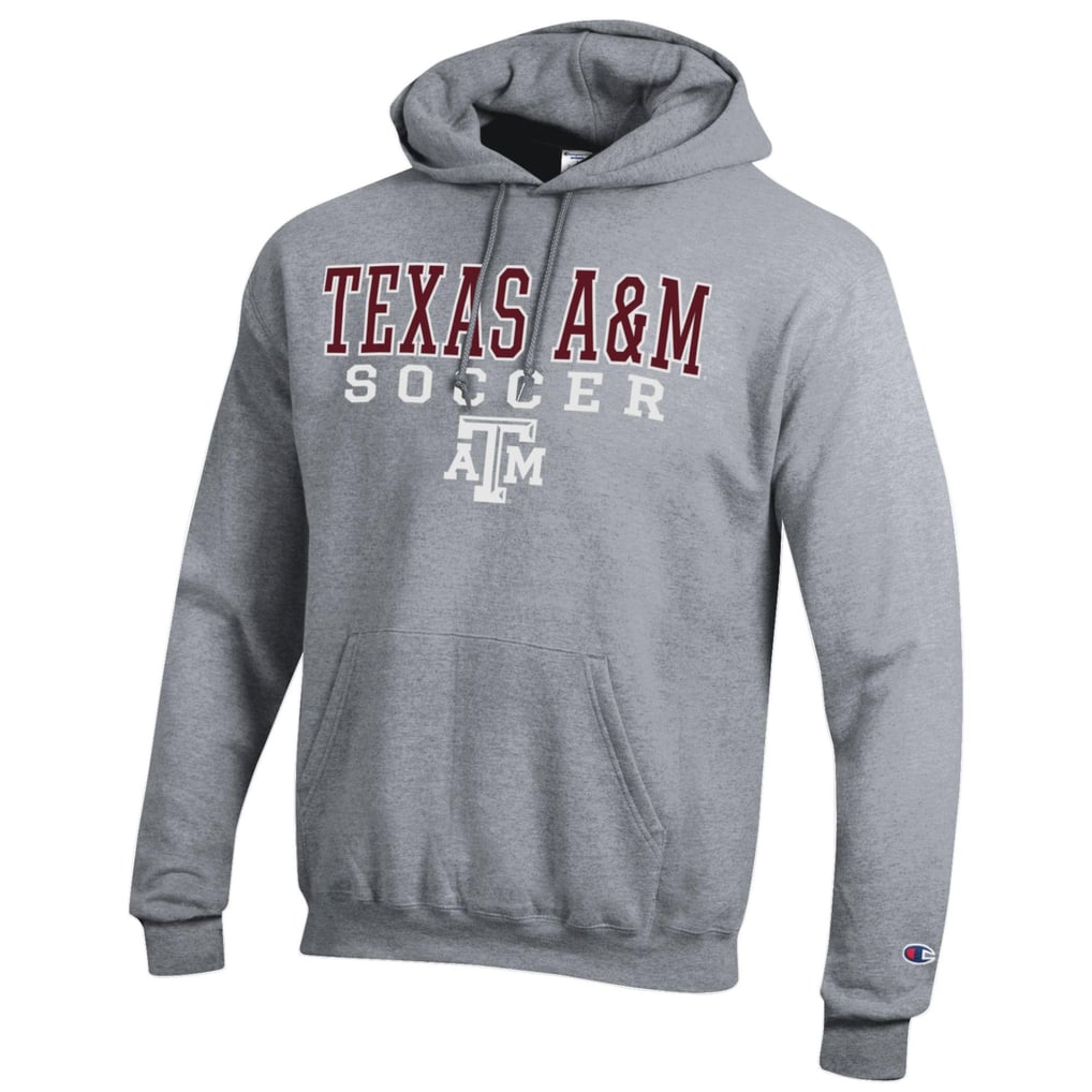 Texas A&M Aggies Champion Soccer Stack Logo Powerblend Pullover Hoodie - Gray