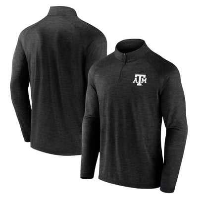 Texas A&M Aggies Fanatics Primary Logo Raglan Quarter-Zip Top - Charcoal