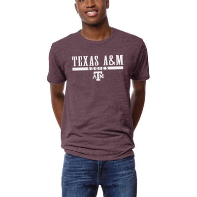  Texas A&M Aggies League Collegiate Wear  Victory Falls Tri-Blend T-Shirt - Heather Maroon