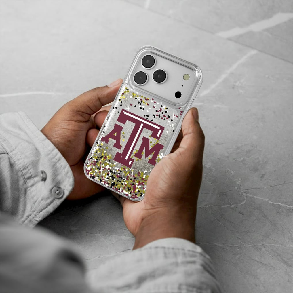 Texas A&M Aggies iPhone Glitter Confetti Design Case