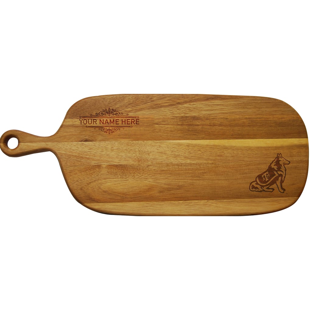 Texas A&M Aggies Personalized Acacia Paddle Serving Board