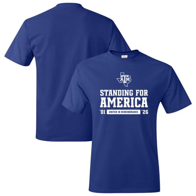 Texas A&M Aggies Unisex Standing for America T-Shirt - Blue