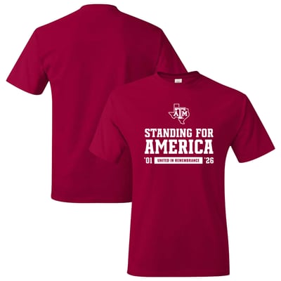 Texas A&M Aggies Unisex Standing for America T-Shirt - Red