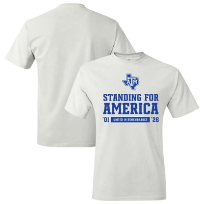Texas A&M Aggies Unisex Standing for America T-Shirt - White