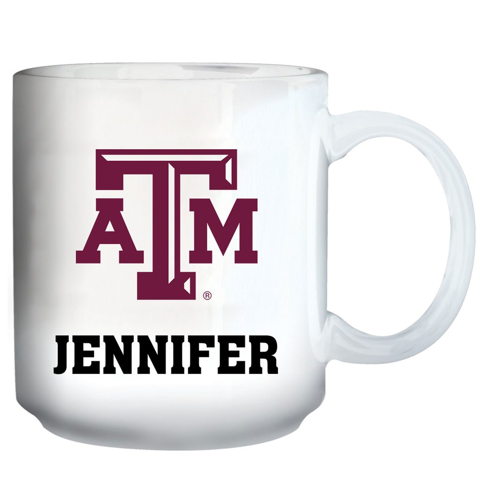 Texas A&M Aggies 11oz. Personalized Mug - White