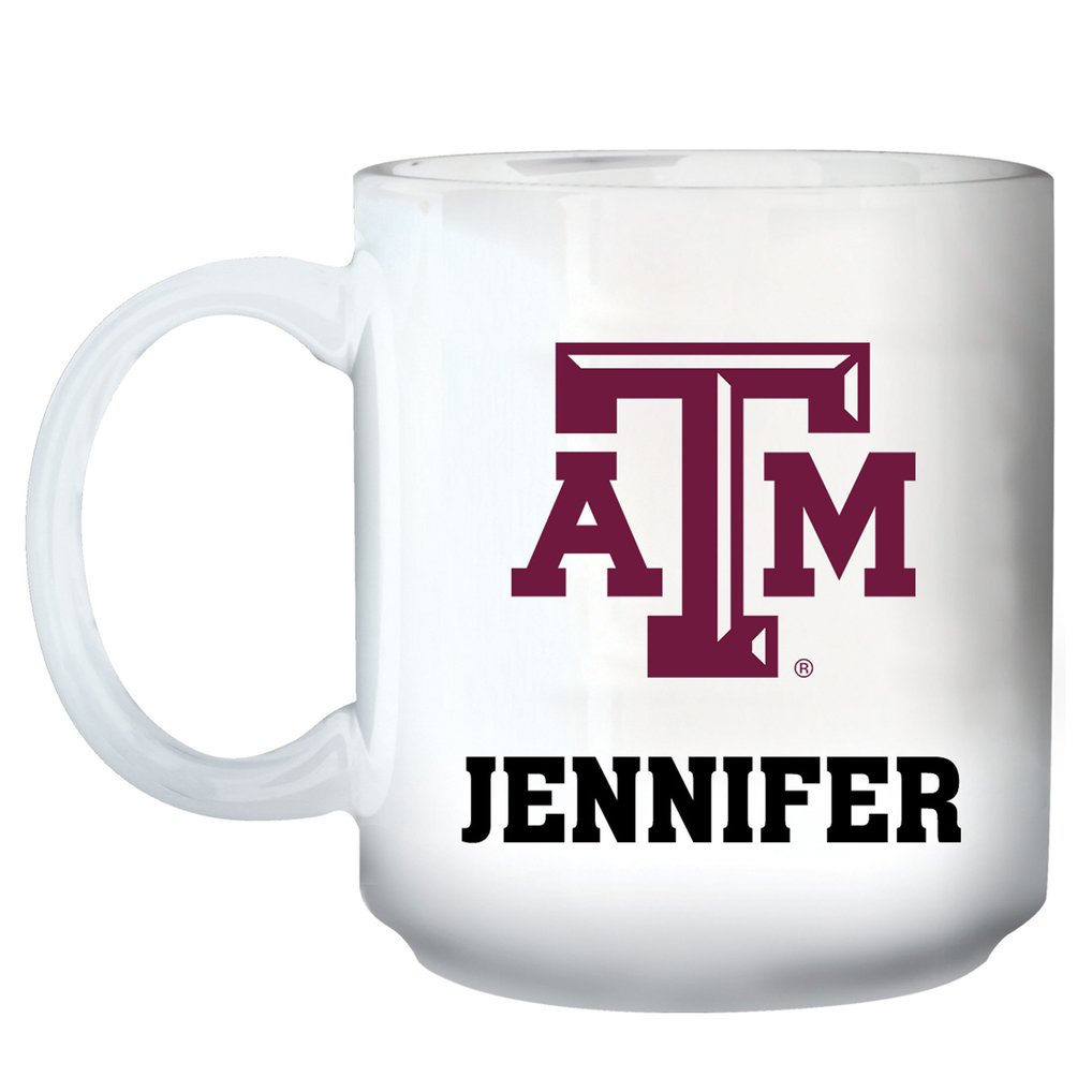 Texas A&M Aggies 11oz. Personalized Mug - White
