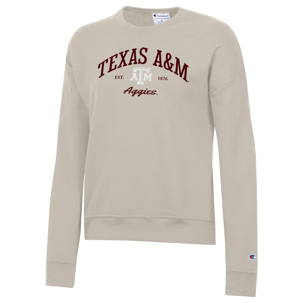 Texas A&M Aggies Champion Women's Powerblend Pullover Sweatshirt - Oatmeal