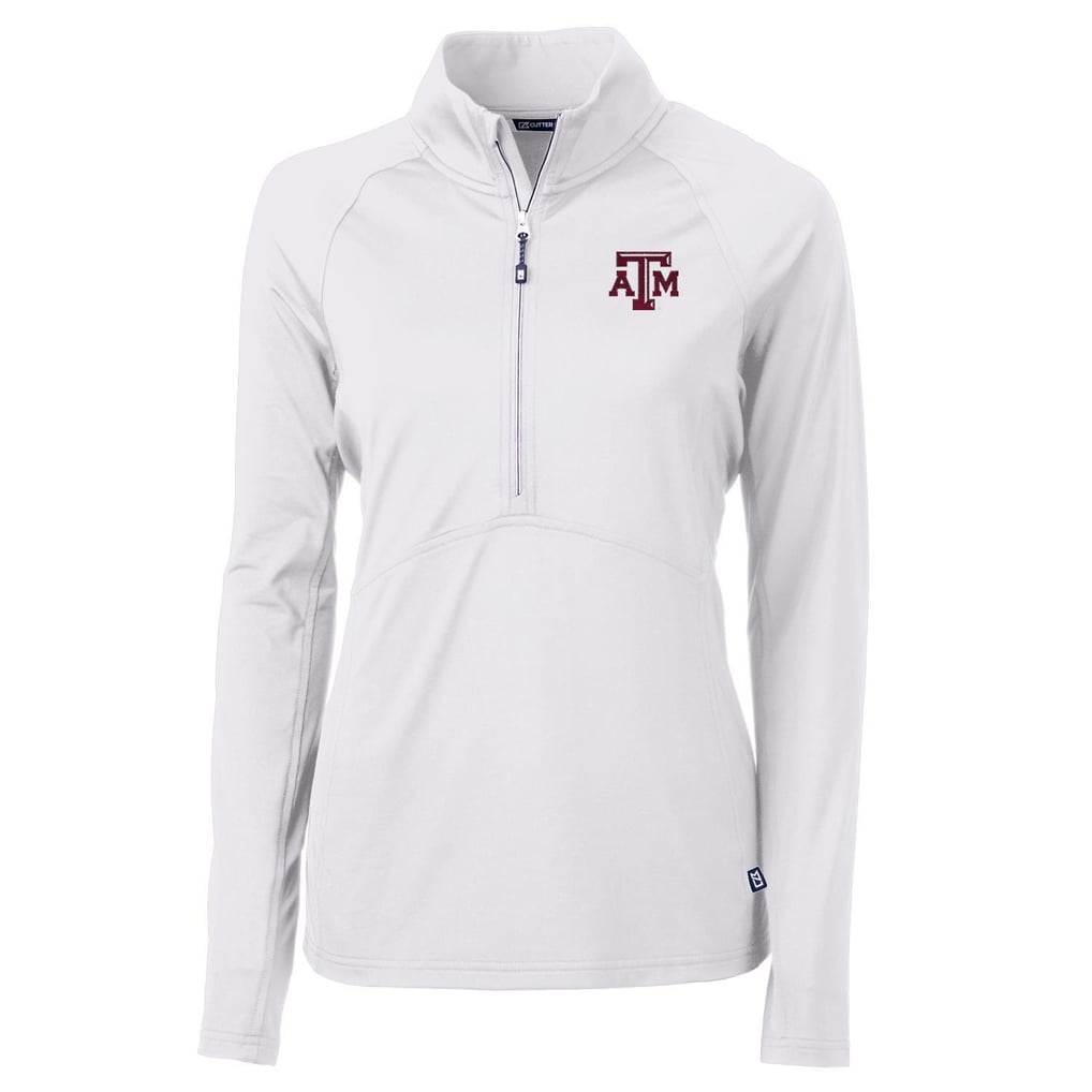 Texas A&M Aggies Cutter & Buck Women's Adapt Eco Knit Half-Zip Pullover Jacket - White