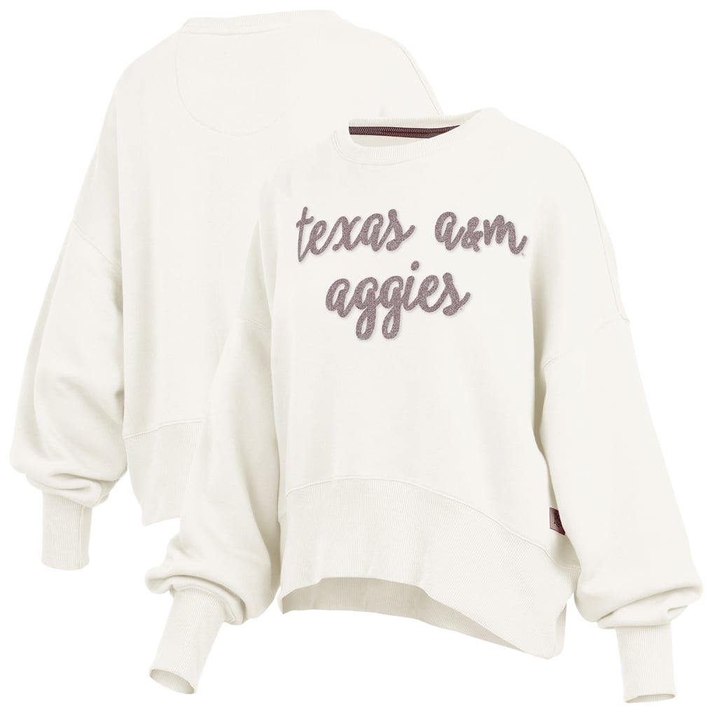 Texas A&M Aggies Pressbox Women's Chelsea Oversized Pullover Sweatshirt - Cream