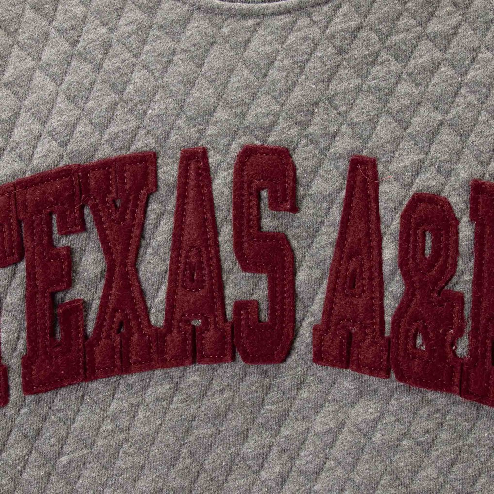 Texas A&M Aggies Pressbox Women's Moose Quilted Pullover Sweatshirt - Heather Charcoal