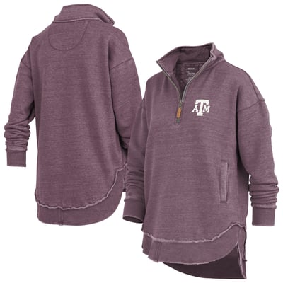 Texas A&M Aggies Pressbox Women's Northfork Sojourn Poncho Quarter-Zip Sweatshirt - Maroon