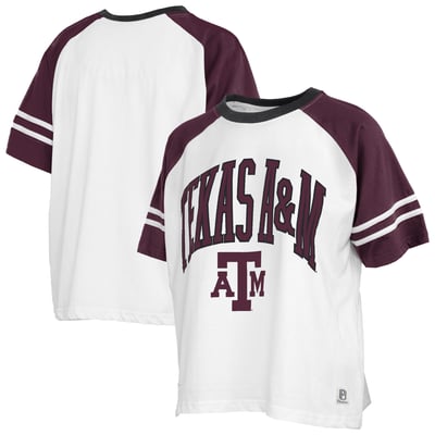  Texas A&M Aggies Pressbox Women's Sky Colorblock T-Shirt - White