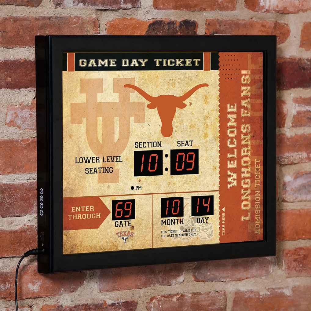  Texas Longhorns 15" x 19" Bluetooth Scoreboard Wall Clock