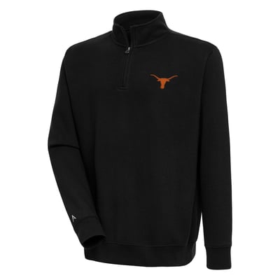  Texas Longhorns Antigua Victory Quarter-Zip Pullover Top - Black