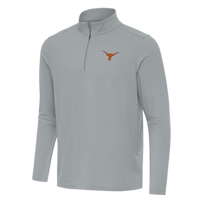 Texas Longhorns Antigua Intent Quarter-Zip Top - Gray