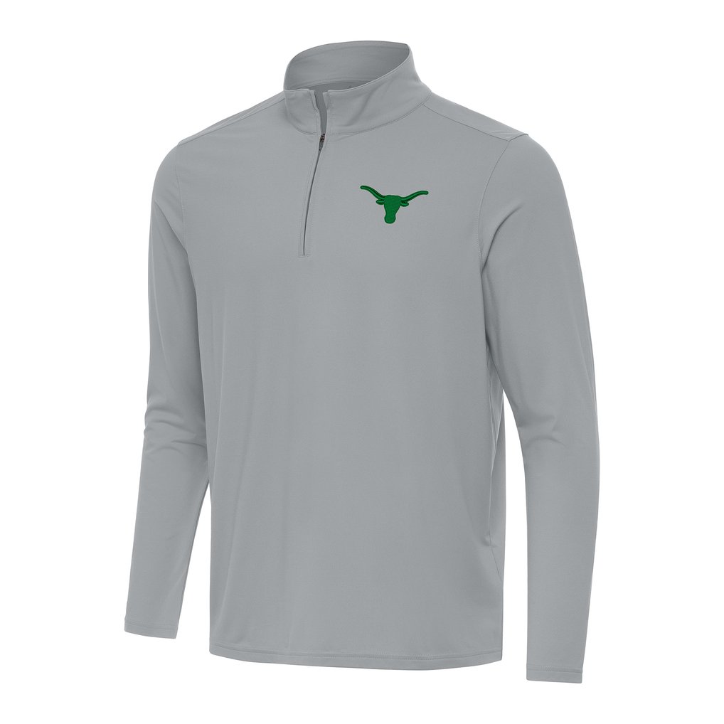Texas Longhorns Antigua St. Patrick's Day Intent Quarter-Zip Pullover - Gray