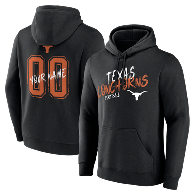 Texas Longhorns Hustle Personalized Name & Number Hoodie - Black